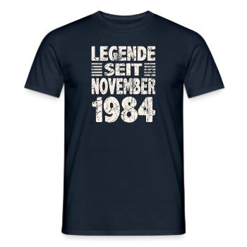 November 1984 Legende seit 39 Jahren Mann Frau - Männer T-Shirt - Navy - Vorne - AI Model Male 178 light (178cm)