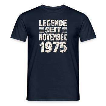 November 1975 Legende seit 48 Jahren Mann Frau - Männer T-Shirt - Navy - Vorne - AI Model Male 178 light (178cm)