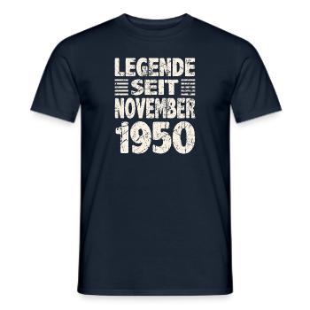 November 1950 Legende seit 73 Jahren Mann Frau - Männer T-Shirt - Navy - Vorne - AI Model Male 178 light (178cm)