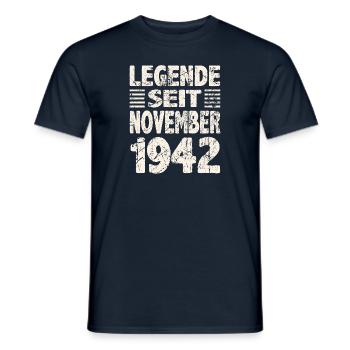 November 1942 Legende seit 81 Jahren Mann Frau - Männer T-Shirt - Navy - Vorne - AI Model Male 178 light (178cm)