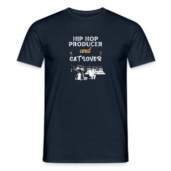 Hip Hop Katze Liebhaber Geschenk - Männer T-Shirt - Navy - Vorne - AI Model Male 178 light (178cm)