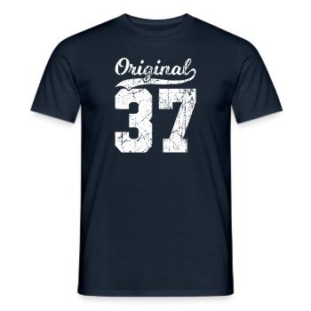 37 Original 87 Years Man Wife Birthday - Men's T-Shirt - navy - Front - AI Model Male 178 light (178cm)