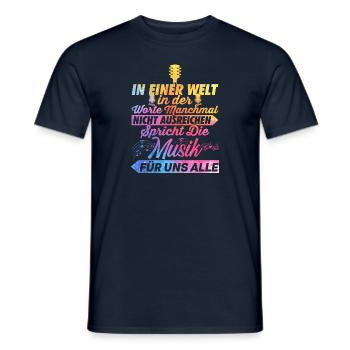 In einer Welt....... - Männer T-Shirt - Navy - Vorne - AI Model Male 178 light (178cm)