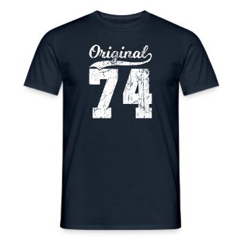 74 Original 50 Years Man Wife Birthday - Men's T-Shirt - navy - Front - AI Model Male 178 light (178cm)