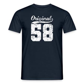 58 Original 66 Jahren Mann Frau Geburtstag - Männer T-Shirt - Navy - Vorne - AI Model Male 178 light (178cm)