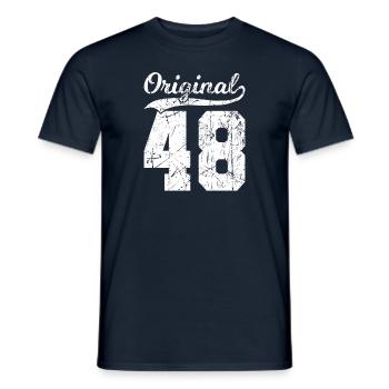 48 Original 76 Ans Homme Femme Anniversaire - T-shirt homme - marine - Devant - AI Model Male 178 light (178cm)