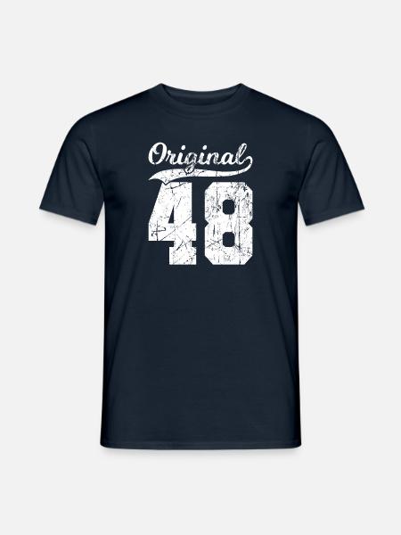 48 Original 76 Jahren Mann Frau Geburtstag - Männer T-Shirt - Navy
