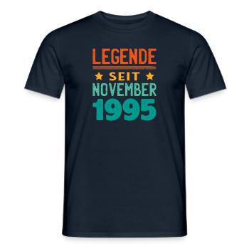 November 1995 Legende seit 28 Jahren Mann Frau - Männer T-Shirt - Navy - Vorne - AI Model Male 178 light (178cm)