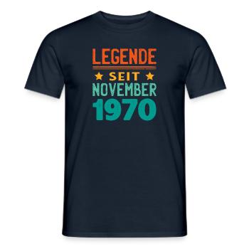 November 1970 Legende seit 53 Jahren Mann Frau - Männer T-Shirt - Navy - Vorne - AI Model Male 178 light (178cm)