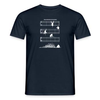 Silence music sheet without notes with chimpanzees - Men's T-Shirt - navy - Front - AI Model Male 178 light (178cm)