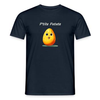 P'tite Patate Pomme de terre - T-shirt homme - marine - Devant - AI Model Male 178 light (178cm)