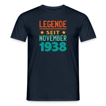 November 1938 Legende seit 85 Jahren Mann Frau - Männer T-Shirt - Navy - Vorne - AI Model Male 178 light (178cm)