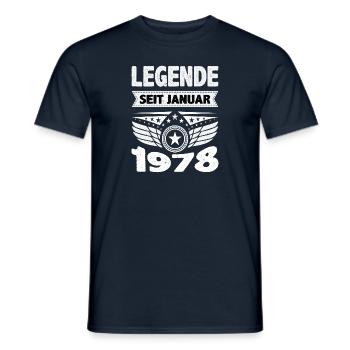 Januar 1978 Legende seit 46 Jahren Mann Frau - Männer T-Shirt - Navy - Vorne - AI Model Male 178 light (178cm)