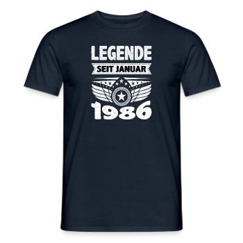 Januar 1986 Legende seit 38 Jahren Mann Frau - Männer T-Shirt - Navy - Vorne - AI Model Male 178 light (178cm)