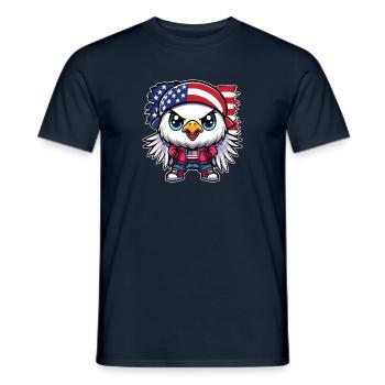 Amerikanische Flagge Teenager Adler - Männer T-Shirt - Navy - Vorne - AI Model Male 178 light (178cm)