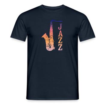Jazz Musik - Männer T-Shirt - Navy - Vorne - AI Model Male 178 light (178cm)