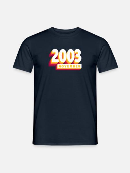 November 2003 20 Jahren Mann Frau Geburtstag - Männer T-Shirt - Navy