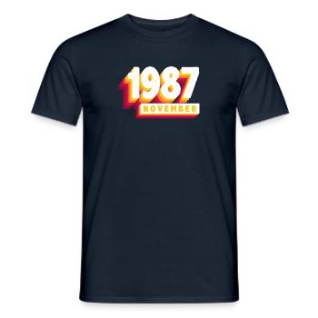 November 1987 36 Years Man Wife Birthday - Men's T-Shirt - navy - Front - AI Model Male 178 light (178cm)