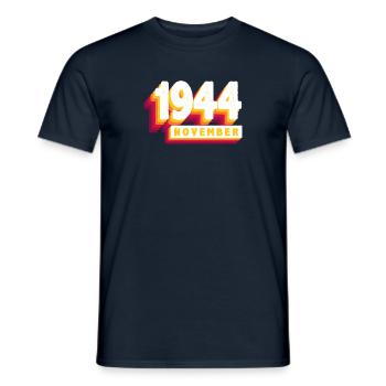 November 1944 79 Years Man Wife Birthday - Men's T-Shirt - navy - Front - AI Model Male 178 light (178cm)