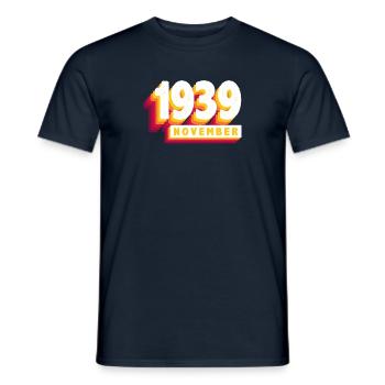 November 1939 84 Years Man Woman Birthday - Men's T-Shirt - navy - Front - AI Model Male 178 light (178cm)