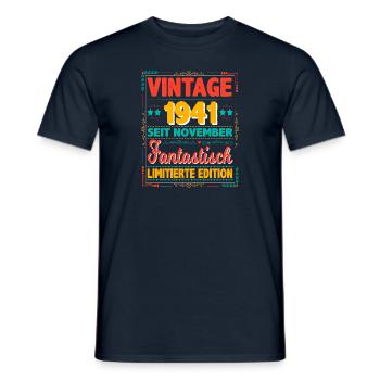 Novembre 1941 Vintage Fantastique 82 Ans Homme - T-shirt homme - marine - Devant - AI Model Male 178 light (178cm)