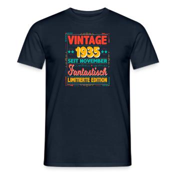 November 1935 Vintage Fantastic 88 Years Man - Men's T-Shirt - navy - Front - AI Model Male 178 light (178cm)