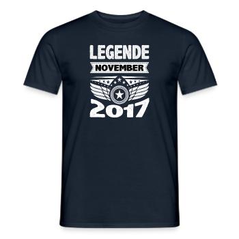 November 2017 Legend for 6 years man woman - Men's T-Shirt - navy - Front - AI Model Male 178 light (178cm)