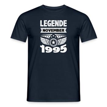 November 1995 Legende seit 28 Jahren Mann Frau - Männer T-Shirt - Navy - Vorne - AI Model Male 178 light (178cm)