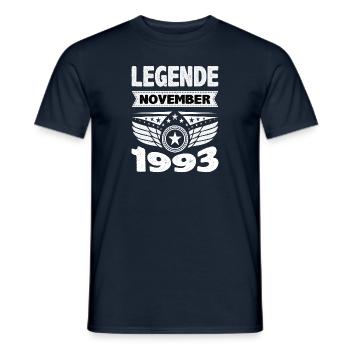 November 1993 Legend for 30 years man woman - Men's T-Shirt - navy - Front - AI Model Male 178 light (178cm)