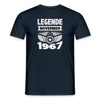 November 1967 Legend for 56 years man woman - Men's T-Shirt - navy - Front - AI Model Male 178 light (178cm)