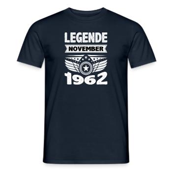 November 1962 Legende seit 61 Jahren Mann Frau - Männer T-Shirt - Navy - Vorne - AI Model Male 178 light (178cm)