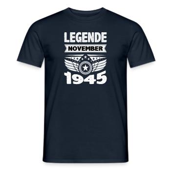 Novembre 1945 Légende depuis 78 ans Homme Femme - T-shirt homme - marine - Devant - AI Model Male 178 light (178cm)