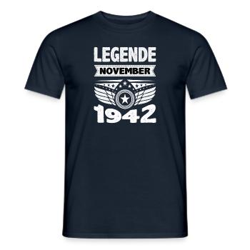Novembre 1942 Légende depuis 81 ans homme femme - T-shirt homme - marine - Devant - AI Model Male 178 light (178cm)