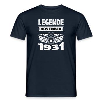 Novembre 1931 Légende depuis 92 ans homme femme - T-shirt homme - marine - Devant - AI Model Male 178 light (178cm)