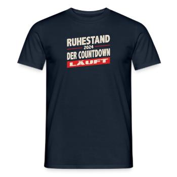 Ruhestand 2024 Countdown läuft Rot Striche - Männer T-Shirt - Navy - Vorne - AI Model Male 178 light (178cm)