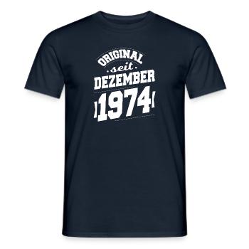Décembre 1974 Original depuis 49 ans homme femme - T-shirt homme - marine - Devant - AI Model Male 178 light (178cm)