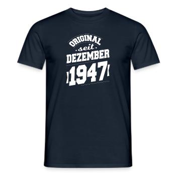 December 1947 Original for 76 years man woman - Men's T-Shirt - navy - Front - AI Model Male 178 light (178cm)