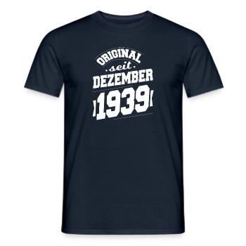December 1939 Original for 84 years man woman - Men's T-Shirt - navy - Front - AI Model Male 178 light (178cm)
