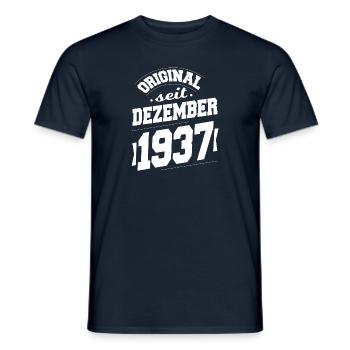 Décembre 1937 Original pour 86 ans homme femme - T-shirt homme - marine - Devant - AI Model Male 178 light (178cm)