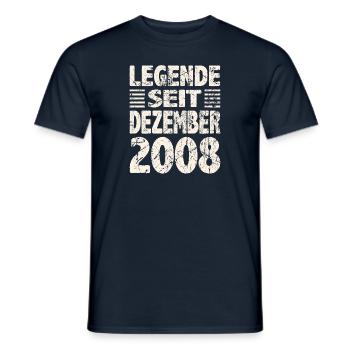 December 2008 Legend for 15 years man woman - Men's T-Shirt - navy - Front - AI Model Male 178 light (178cm)
