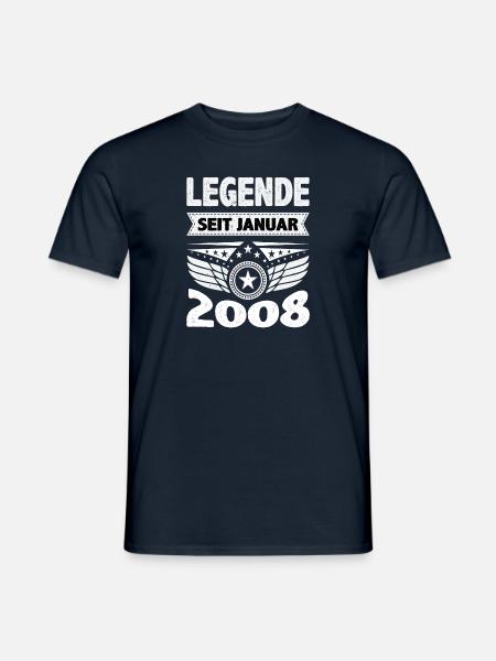 Januar 2008 Legende seit 16 Jahren Mann Frau - Männer T-Shirt - Navy