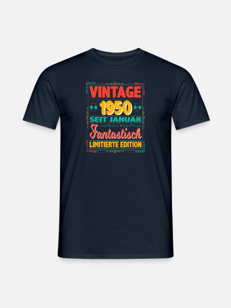 Januar 1950 Vintage Fantastisch 74 Jahren Mann - Männer T-Shirt - Navy