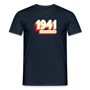 January 1941 0 83 years Man Woman Birthday - Men's T-Shirt - navy - Front - AI Model Male 178 light (178cm)