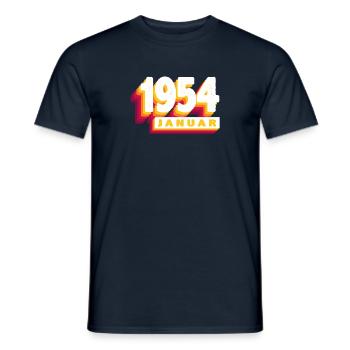 January 1954 0 70 Years Man Woman Birthday - Men's T-Shirt - navy - Front - AI Model Male 178 light (178cm)