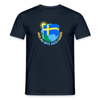 Jag är inte med i Nato - T-shirt herr - marinblå - Fram - AI Model Male 178 light (178cm)
