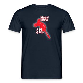 Ballon-Steckenpferd - lustig -Ich liebe Pferde - Männer T-Shirt - Navy - Vorne - AI Model Male 178 light (178cm)