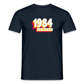 Januar 1984 0 40 Jahren Mann Frau Geburtstag - Männer T-Shirt - Navy - Vorne - AI Model Male 178 light (178cm)