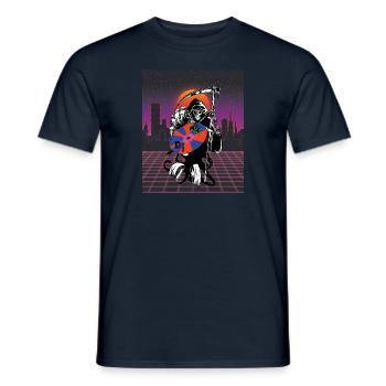 Retro DJ - Men's T-Shirt - navy - Front - AI Model Male 178 light (178cm)