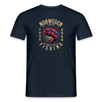 Pêche à la Leka 2026 - T-shirt homme - marine - Devant - AI Model Male 178 light (178cm)