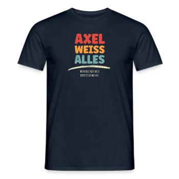 AXEL weiss Alles - Männer T-Shirt - Navy - Vorne - AI Model Male 178 light (178cm)